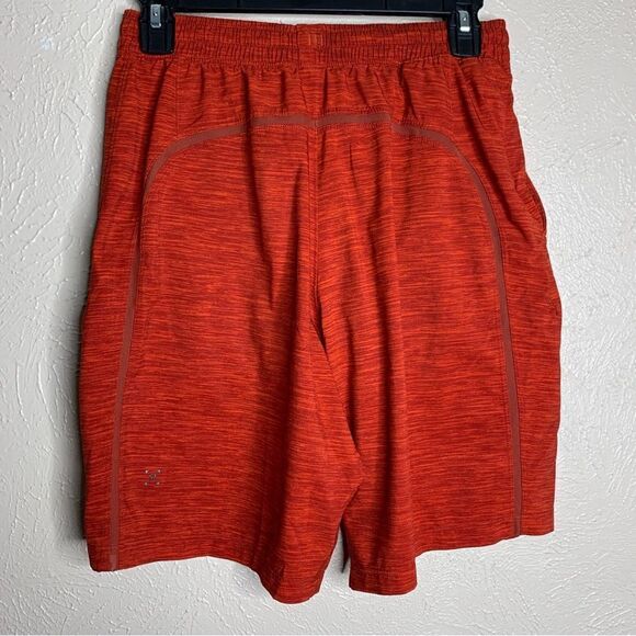 Lululemon pace breaker mens shorts Heather Allover Solar Orange Magma red - Picture 4 of 10